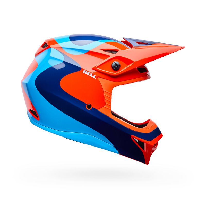 KASK MOTOCYKLOWY BELL MX-10 MIPS WAVE ORANGE BLUE 