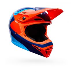 KASK MOTOCYKLOWY BELL MX-10 MIPS WAVE ORANGE BLUE 