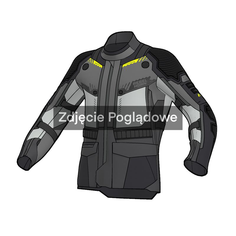 KURTKA MOTOCYKLOWA TEKSTYLNA REBELHORN PATROL 2 BLACK GREY FLUO YELLOW 