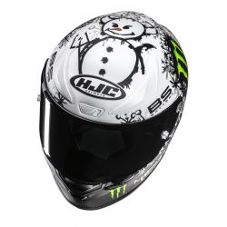 KASK MOTOCYKLOWY HJC RPHA1 V2 CARBON QUARTARARO SNOW DIABLO REPLICA BLACK WHITE 