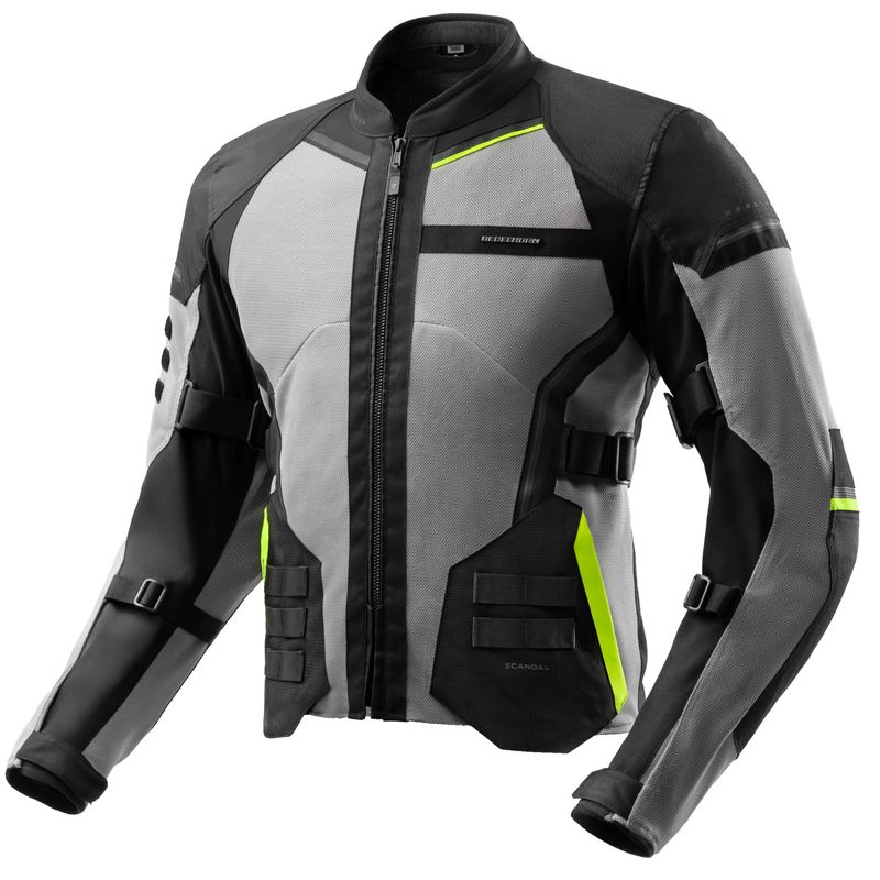 KURTKA MOTOCYKLOWA TEKSTYLNA REBELHORN SCANDAL 3 BLACK GREY FLUO YELLOW 