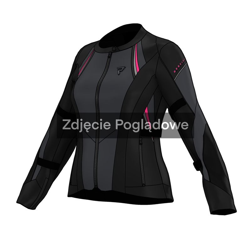 KURTKA MOTOCYKLOWA TEKSTYLNA DAMSKA REBELHORN SWIFT BLACK DARK GREY PINK 