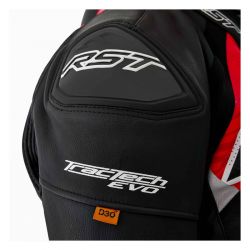KURTKA MOTOCYKLOWA SKÓRZANA RST TRACTECH EVO D3O BLACK FLUO RED 
