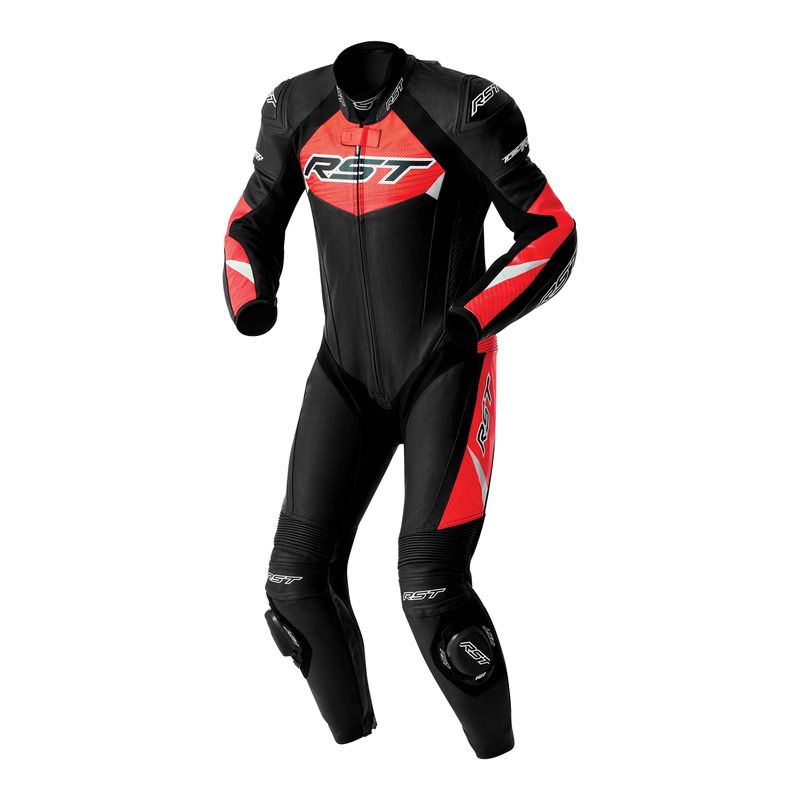 KOMBINEZON MOTOCYKLOWY JEDNOCZĘŚCIOWY RST TRACTECH EVO D3O BLACK FLUO RED 