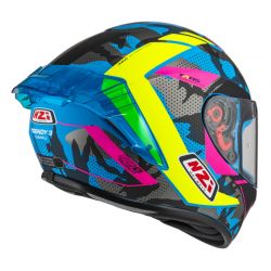 KASK MOTOCYKLOWY NZI TRENDY STREAM CAMU BLUE NEON PINK BLUE S MATT 
