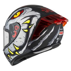 KASK MOTOCYKLOWY NZI TRENDY STREAM RAPTOR BLACK GREY RED S MATT 