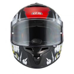 KASK MOTOCYKLOWY NZI TRENDY STREAM RAPTOR BLACK GREY RED S MATT 