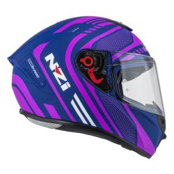 KASK MOTOCYKLOWY NZI TRENDY STREAM CONNECTED DARK BLUE PINK MATT 