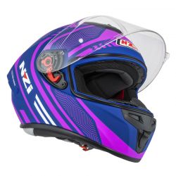 KASK MOTOCYKLOWY NZI TRENDY STREAM CONNECTED DARK BLUE PINK MATT 