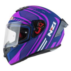KASK MOTOCYKLOWY NZI TRENDY STREAM CONNECTED DARK BLUE PINK MATT 