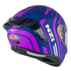 KASK MOTOCYKLOWY NZI TRENDY STREAM CONNECTED DARK BLUE PINK MATT 