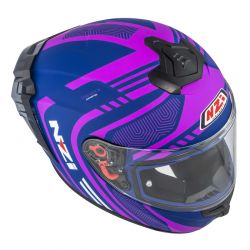 KASK MOTOCYKLOWY NZI TRENDY STREAM CONNECTED DARK BLUE PINK MATT 