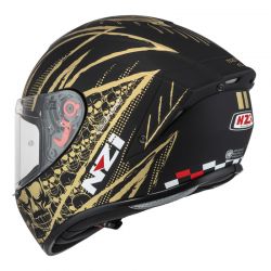 KASK MOTOCYKLOWY NZI TRENDY STREAM FLAG BLACK GOLD MATT 