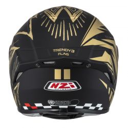 KASK MOTOCYKLOWY NZI TRENDY STREAM FLAG BLACK GOLD MATT 