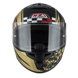 KASK MOTOCYKLOWY NZI TRENDY STREAM FLAG BLACK GOLD MATT 