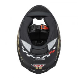 KASK MOTOCYKLOWY NZI TRENDY STREAM FLAG BLACK GOLD MATT 