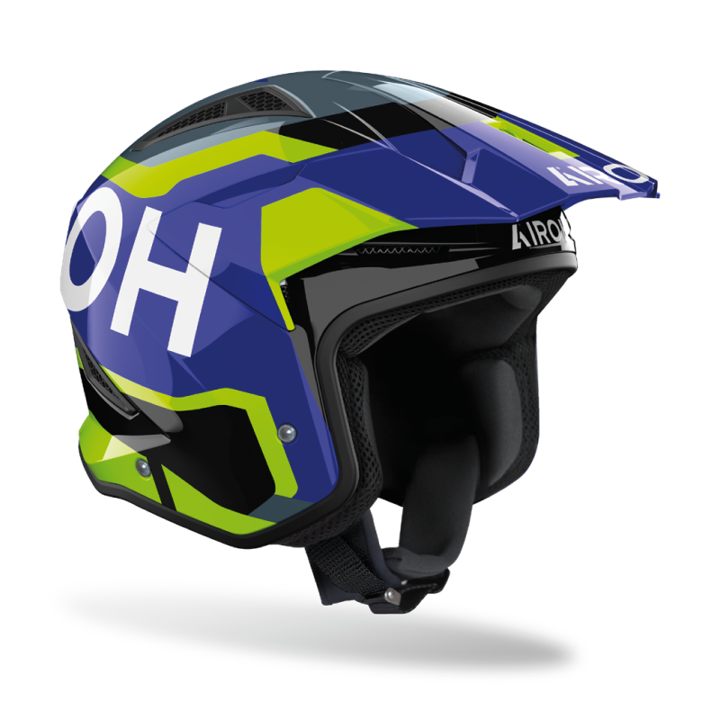 KASK MOTOCYKLOWY AIROH TRR 2 JUPITER BLUE YELLOW GLOSS 