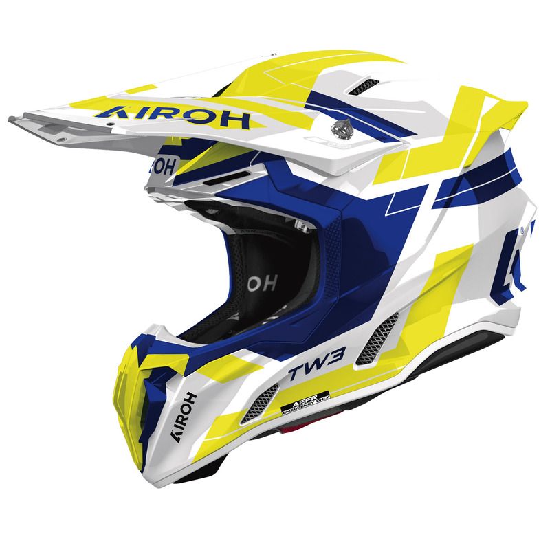 KASK MOTOCYKLOWY AIROH TWIST 3 DYNASTY BLUE YELLOW GLOSS 
