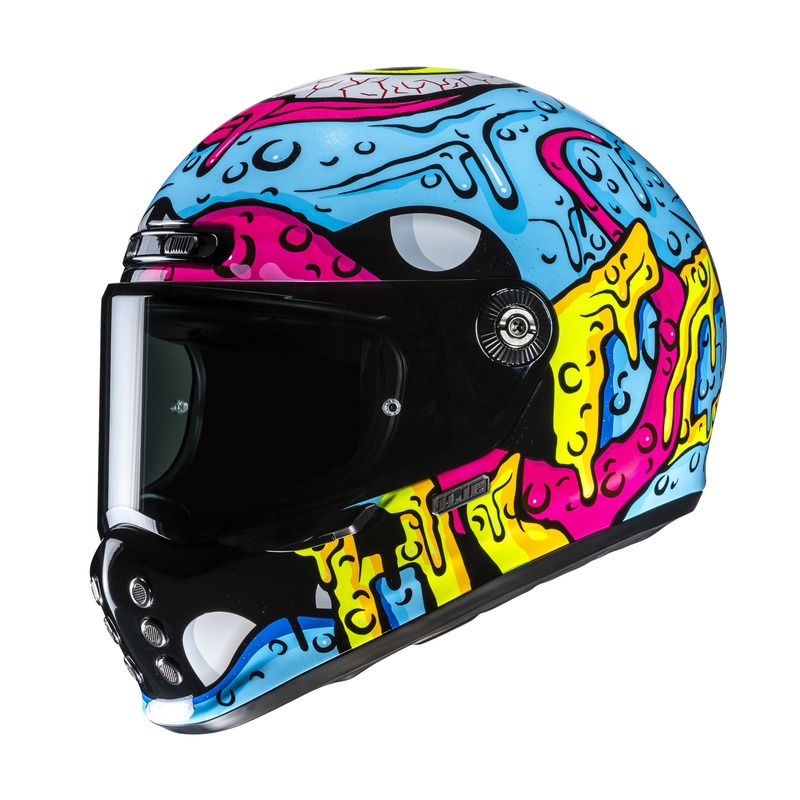 KASK MOTOCYKLOWY HJC V10 SQUEEZE BLUE PINK 