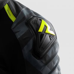 KURTKA MOTOCYKLOWA SKÓRZANA REBELHORN VANDAL 2 BLACK GREY FLUO YELLOW 
