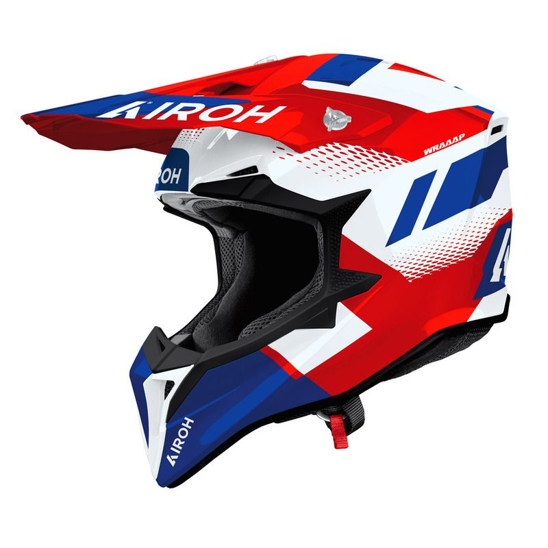KASK MOTOCYKLOWY AIROH WRAAAP VISION RED BLUE GLOSS 