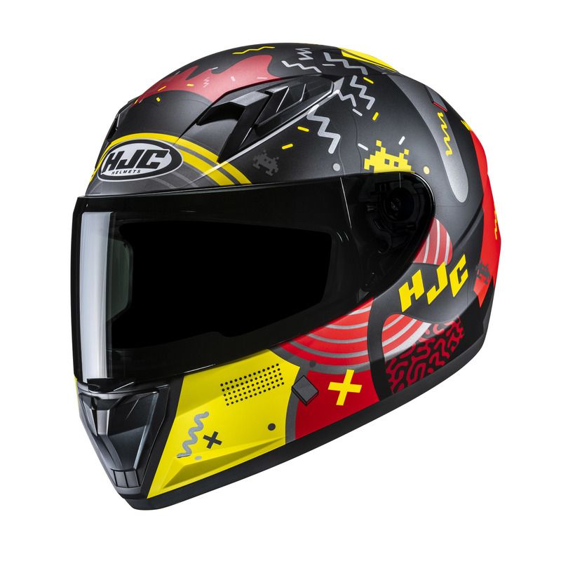 KASK MOTOCYKLOWY JUNIOR HJC Y10 MIKA BLACK YELLOW 
