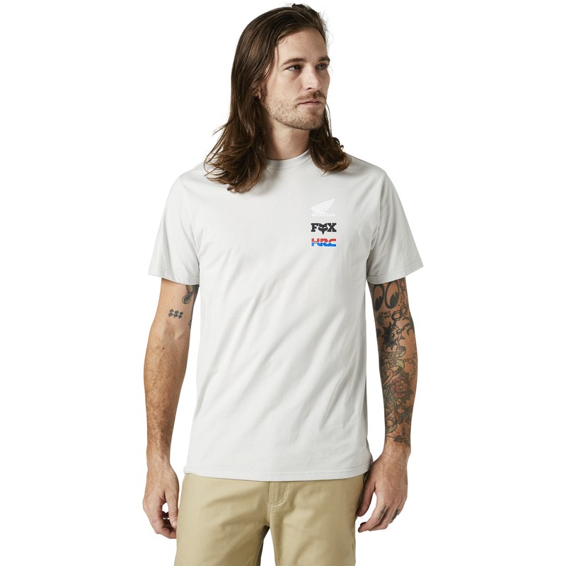 T-SHIRT FOX HONDA WING LIGHT GREY  ENDURO CROSS