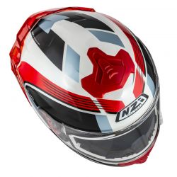 KASK MOTOCYKLOWY NZI TRENDY STREAM RAPID WHITE RED BLUE RED S 