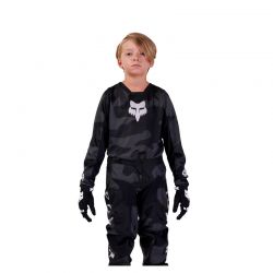 BLUZA MOTOCYKLOWA JUNIOR FOX 180 BNKR BLACK CAMO  ENDURO CROSS