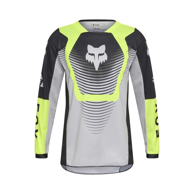 BLUZA MOTOCYKLOWA JUNIOR FOX 180 COLLECT GREY YELLOW  ENDURO CROSS