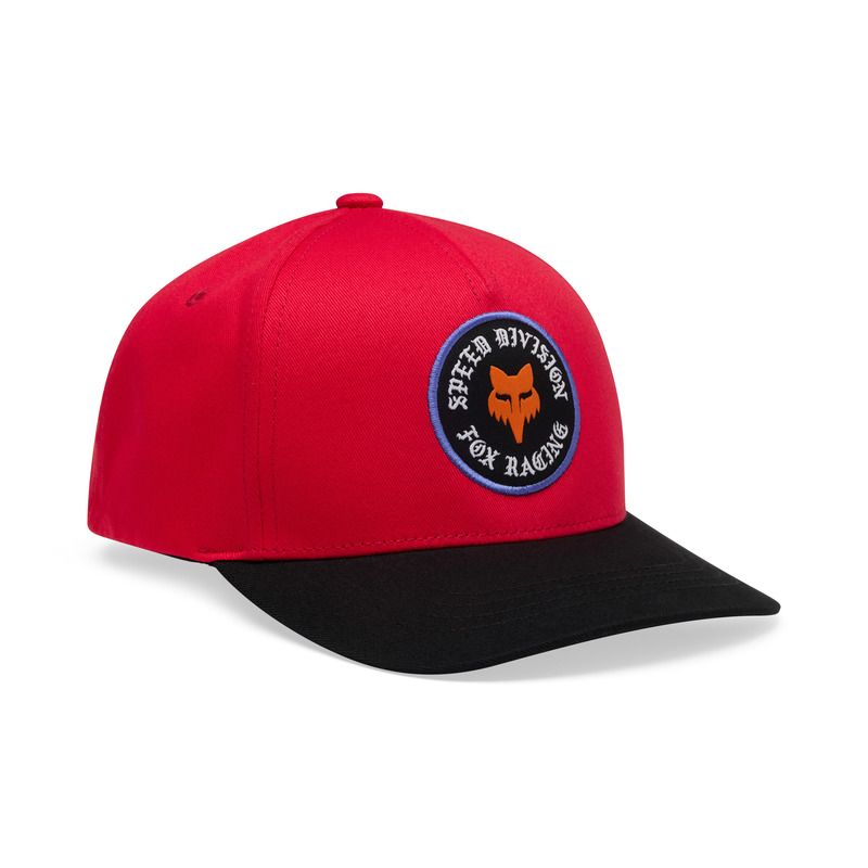 CZAPKA Z DASZKIEM JUNIOR FOX BADGE SNAPBACK RED OS ENDURO CROSS