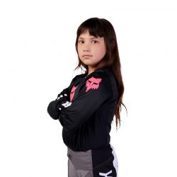 BLUZA MOTOCYKLOWA JUNIOR FOX GIRLS BLACKOUT BLACK BLACK  ENDURO CROSS