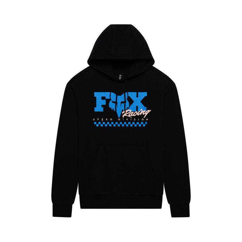 BLUZA Z KAPTUREM DAMSKA FOX CHECKER FLEECE PO BLACK  ENDURO CROSS