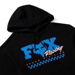 BLUZA Z KAPTUREM DAMSKA FOX CHECKER FLEECE PO BLACK  ENDURO CROSS