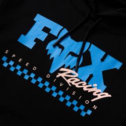 BLUZA Z KAPTUREM DAMSKA FOX CHECKER FLEECE PO BLACK  ENDURO CROSS