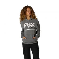 BLUZA Z KAPTUREM DAMSKA FOX CHECKER FLEECE PO HEATHER GRAPHITE  ENDURO CROSS