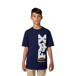 T-SHIRT JUNIOR FOX CHECKER NAVY  ENDURO CROSS