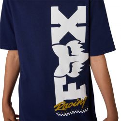 T-SHIRT JUNIOR FOX CHECKER NAVY  ENDURO CROSS