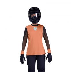 KOSZULKA ROWEROWA Z DŁUGIM RĘKAWEM DAMSKA FOX DEFEND ELEVATED CORAL  ENDURO CROSS