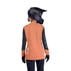 KOSZULKA ROWEROWA Z DŁUGIM RĘKAWEM DAMSKA FOX DEFEND ELEVATED CORAL  ENDURO CROSS