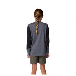 KOSZULKA ROWEROWA Z DŁUGIM RĘKAWEM JUNIOR FOX DEFEND GRAPHITE  ENDURO CROSS