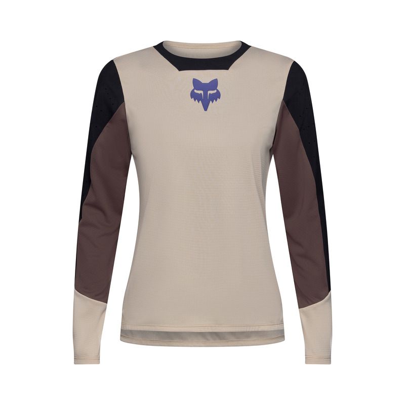 KOSZULKA ROWEROWA Z DŁUGIM RĘKAWEM DAMSKA FOX DEFEND PARK CHALK  ENDURO CROSS