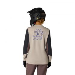 KOSZULKA ROWEROWA Z DŁUGIM RĘKAWEM DAMSKA FOX DEFEND PARK CHALK  ENDURO CROSS