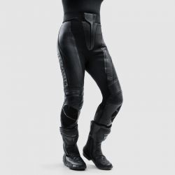 SPODNIE MOTOCYKLOWE SKÓRZANE DAMSKIE REBELHORN DIVA BLACK (DŁUGA NOGAWKA) 