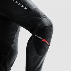 SPODNIE MOTOCYKLOWE SKÓRZANE DAMSKIE REBELHORN DIVA BLACK RED 