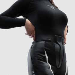 SPODNIE MOTOCYKLOWE SKÓRZANE DAMSKIE REBELHORN DIVA BLACK WHITE 