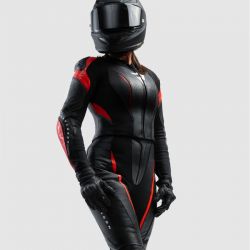 KURTKA MOTOCYKLOWA SKÓRZANA DAMSKA REBELHORN DIVA RS BLACK RED 