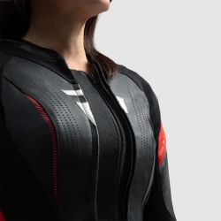 KURTKA MOTOCYKLOWA SKÓRZANA DAMSKA REBELHORN DIVA RS BLACK RED 