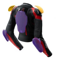 KURTKA MOTOCYKLOWA SKÓRZANA DAMSKA REBELHORN DIVA RS BLACK RED 