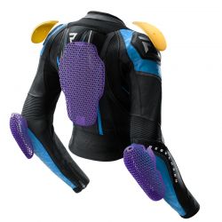 KURTKA MOTOCYKLOWA SKÓRZANA DAMSKA REBELHORN DIVA RS BLACK BLUE 